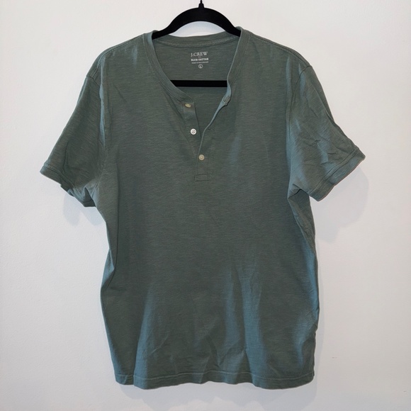 Large Green J. Crew Henley - Picture 2 of 3